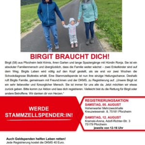 LandFrauen Helfen: DKMS Registrierung Birgit braucht Dich
